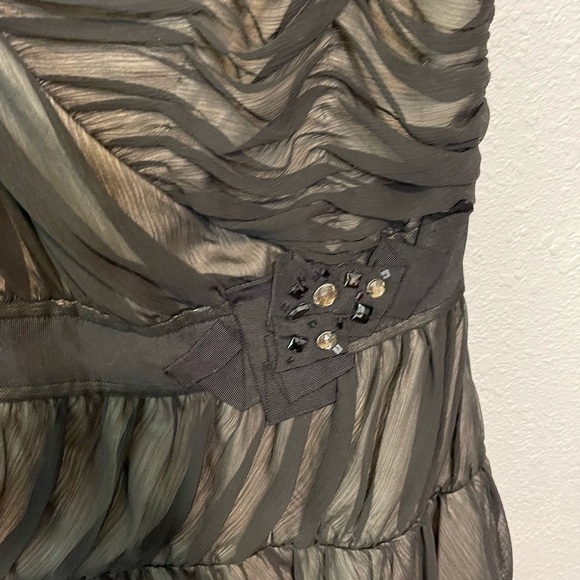 Max And Cleo Sandrine One Shoulder Black Sheer Overlay Chiffon Dress 12 - Picture 8 of 10